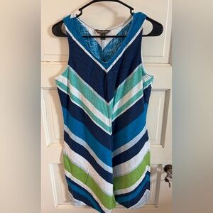 Tommy Bahama Blue and Green Striped Dress